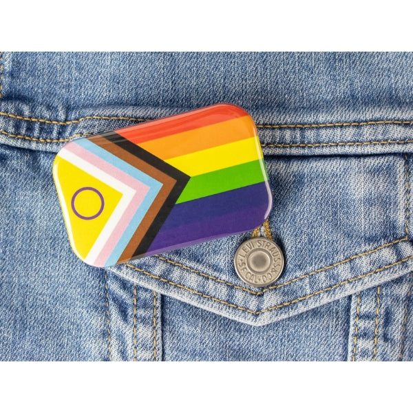 Progress Pride Flag Button | Ifs, Ands, Or Buttons | boogie + birdie