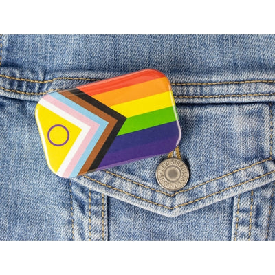 Progress Pride Flag Button | Ifs, Ands, Or Buttons | boogie + birdie