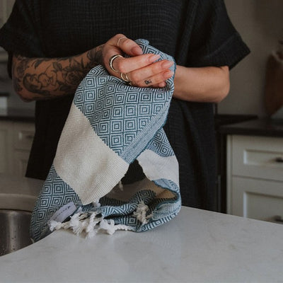 Prussian Diamond Turkish Hand Towel | Pokoloko | boogie + birdie