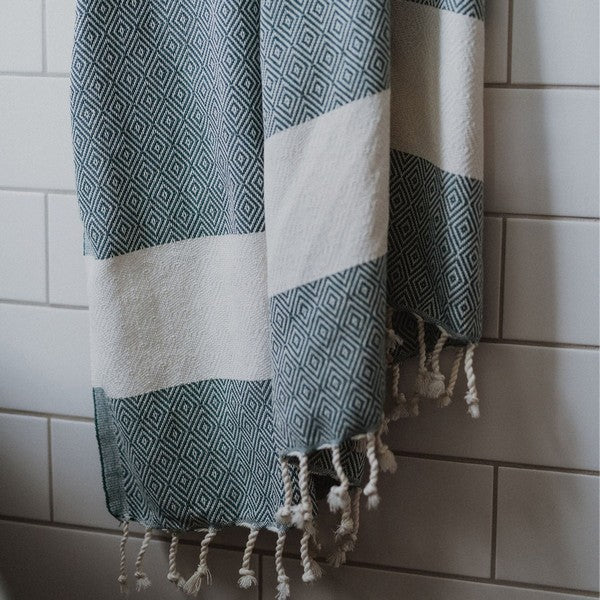 Diamond Prussian Turkish Towel | Pokoloko | boogie + birdie