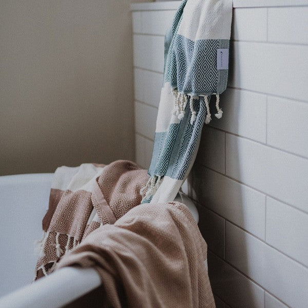 Diamond Prussian Turkish Towel | Pokoloko | boogie + birdie