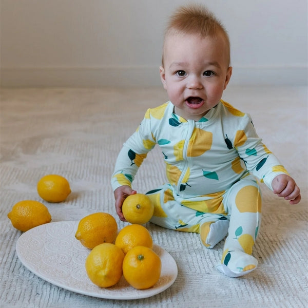 3-6M Pucker Up Lemons Sleeper | ZippyJamz | boogie + birdie