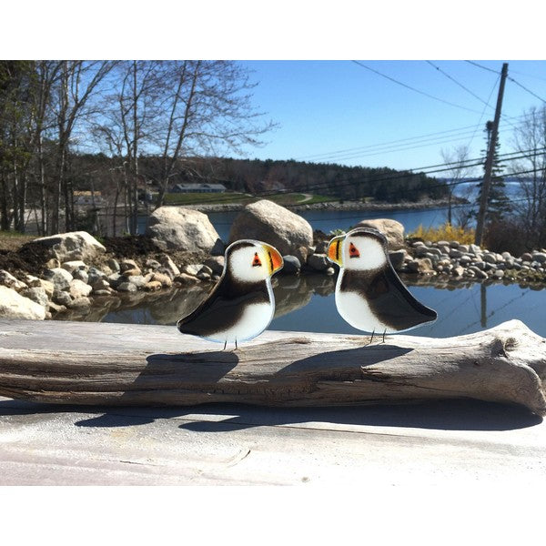 Glass Puffin Chicks On Perch Decor | The Glass Bakery | boogie + birdie