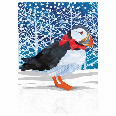 Puffin with Bow Christmas Card | Allport | boogie + birdie