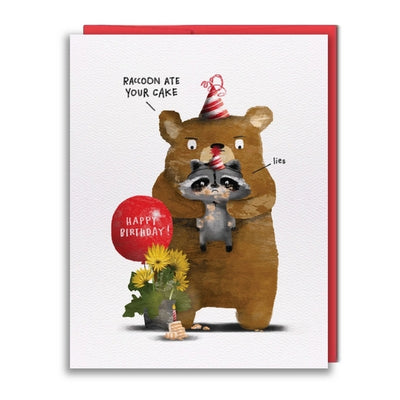 Raccoon Lies Birthday Card | studio vcky | boogie + birdie