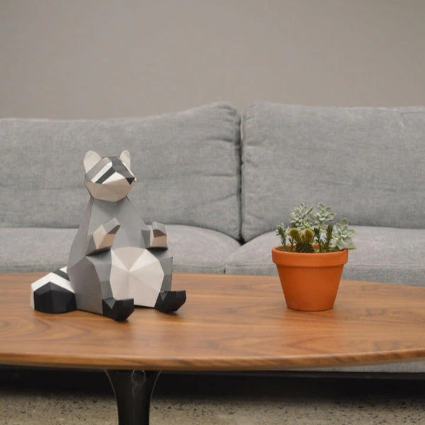 Raccoon 3D Paper Craft Kit | Poly Paper Craft | boogie + birdie