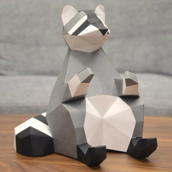 Raccoon 3D Paper Craft Kit | Poly Paper Craft | boogie + birdie