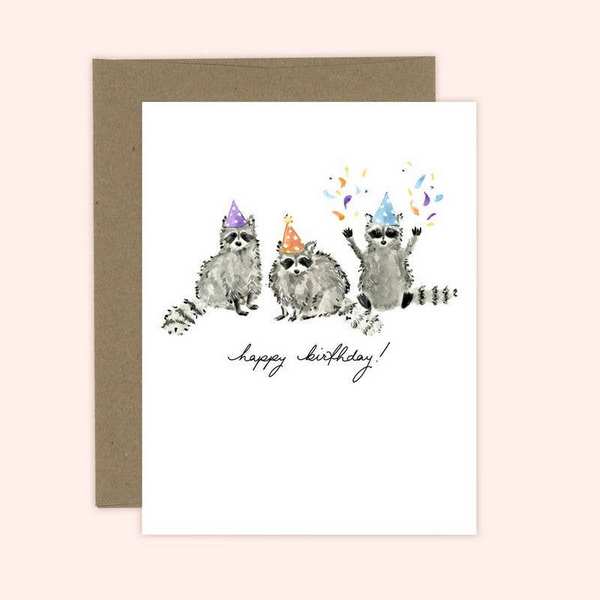 Raccoons Birthday Card | Almeida Illustrations | boogie + birdie