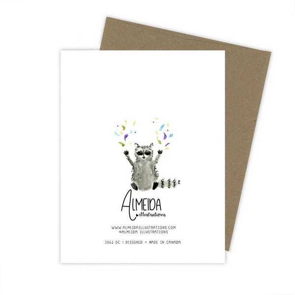 Raccoons Birthday Card | Almeida Illustrations | boogie + birdie