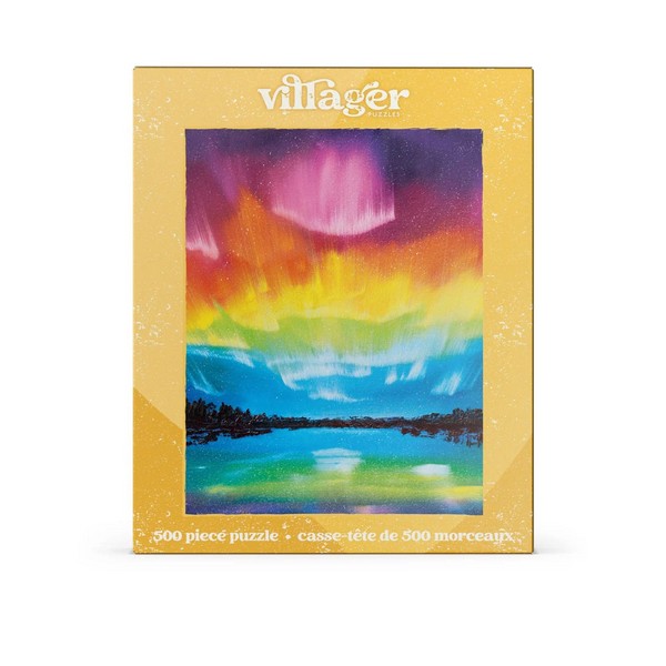Rainbow Northern Lights 500 Piece Puzzle | Villager Puzzles | boogie + birdie