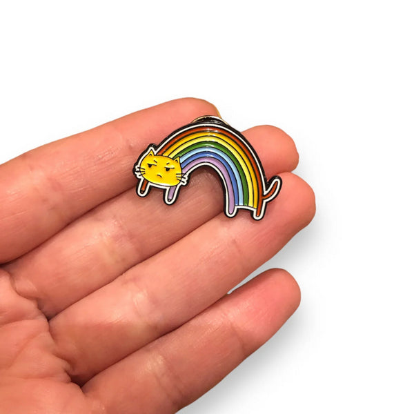 Resentful Rainbow Cat Enamel Pin | Evil Llama and Friends | boogie + birdie