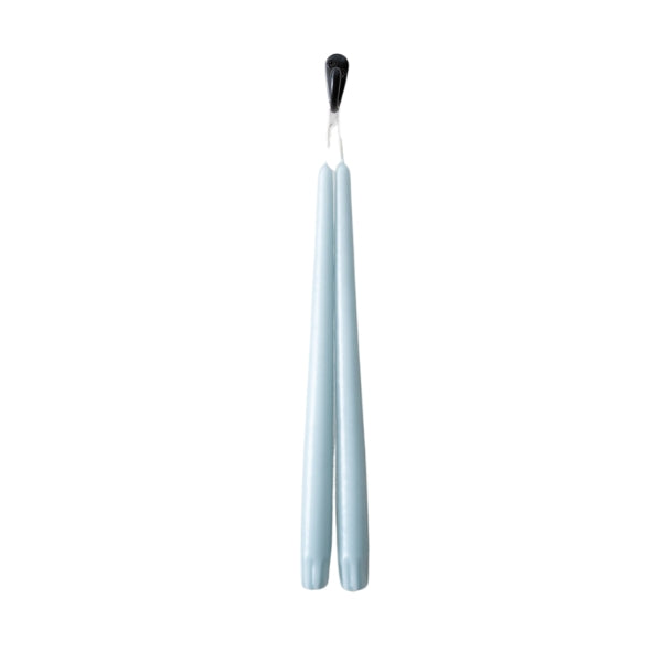 Light Blue Taper Candle Pair