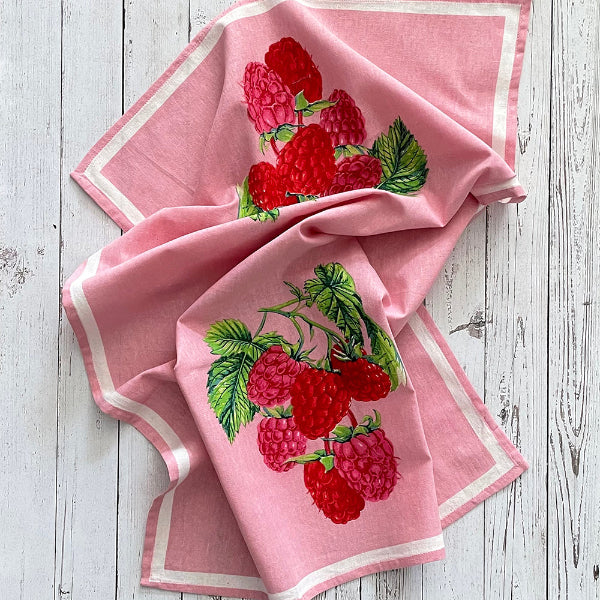 Raspberry Tea Towels | Set of 2 | Mahogany | boogie + birdie