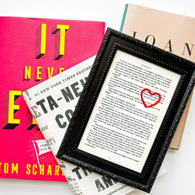 "Read Good Books" Heart Embroidered Artwork - Brown Frame | boogie + birdie