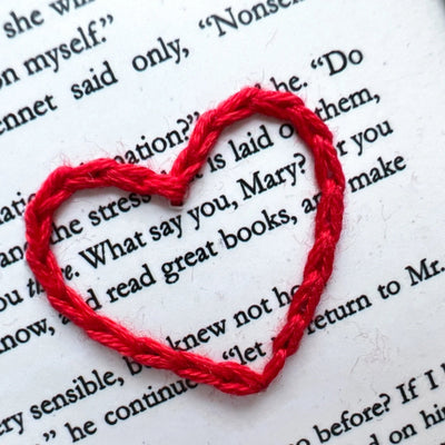 "Read Good Books" Heart Embroidered Artwork - Brown Frame | boogie + birdie