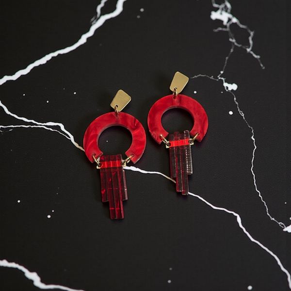 Red Atlantis Drop Earrings | Ketoora | boogie + birdie