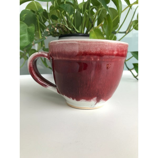 Red & White Latte Mug | Parsons Dietrich Pottery | boogie + birdie