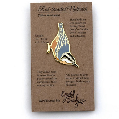 Red Breasted Nuthatch Enamel Pin | Crystal Driedger | boogie + birdie