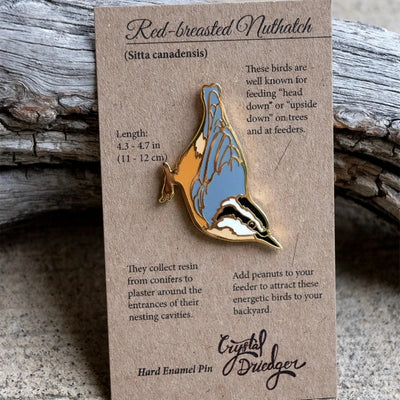 Red Breasted Nuthatch Enamel Pin | Crystal Driedger | boogie + birdie