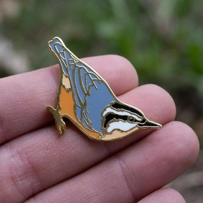 Red Breasted Nuthatch Enamel Pin | Crystal Driedger | boogie + birdie