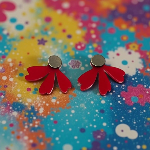 Red Daisy Stud Earrings | Ketoora | boogie + birdie