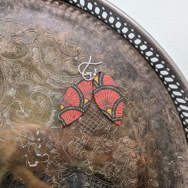 Red Fan Small Leaf Earrings | Hello Lovely | boogie + birdie