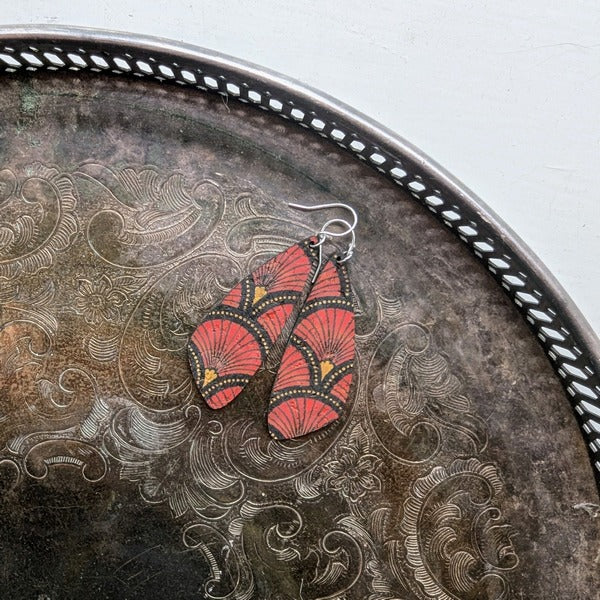 Red Fan Small Wing Earrings | Hello Lovely | boogie + birdie