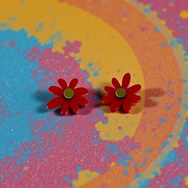 Red Gerbera Stud Earrings | Ketoora | boogie + birdie