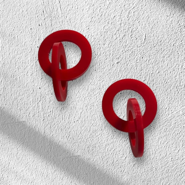 Red Loop Drop Earrings | Ketoora | boogie + birdie