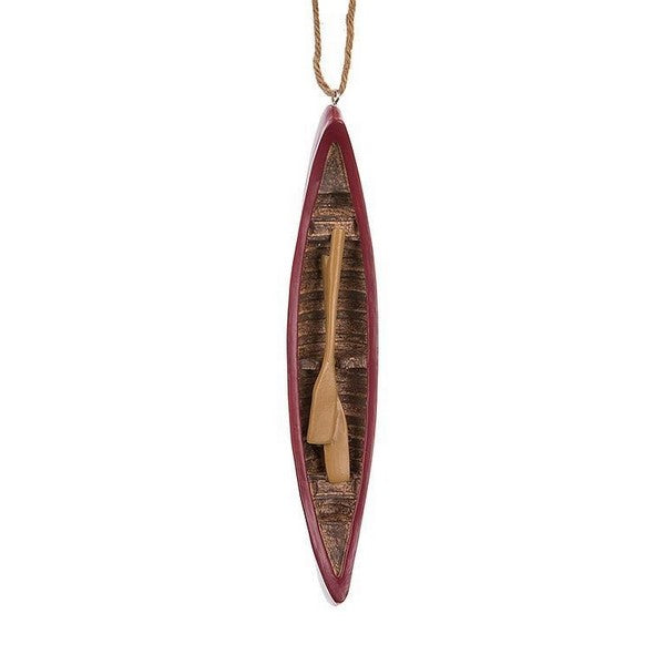 Red Canoe and Paddle Resin Ornament | boogie + birdie