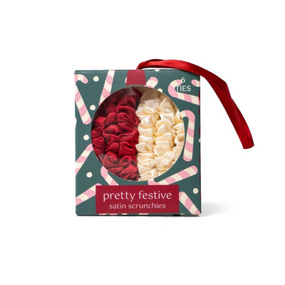 Festive Red Satin Scrunchies | Set of 6 | Crush | boogie + birdie