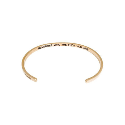 Yellow Gold Remember Who The F*ck You Are Bangle | GHG | boogie + birdie