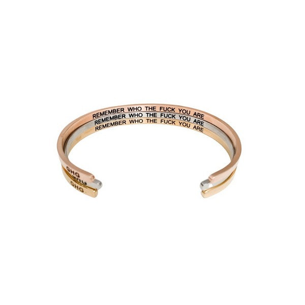 Yellow Gold Remember Who The F*ck You Are Bangle | GHG | boogie + birdie