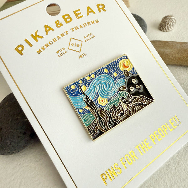 Remy Cat Starry Night Enamel Pin | Pika & Bear | boogie + birdie