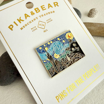 Remy Cat Starry Night Enamel Pin | Pika & Bear | boogie + birdie