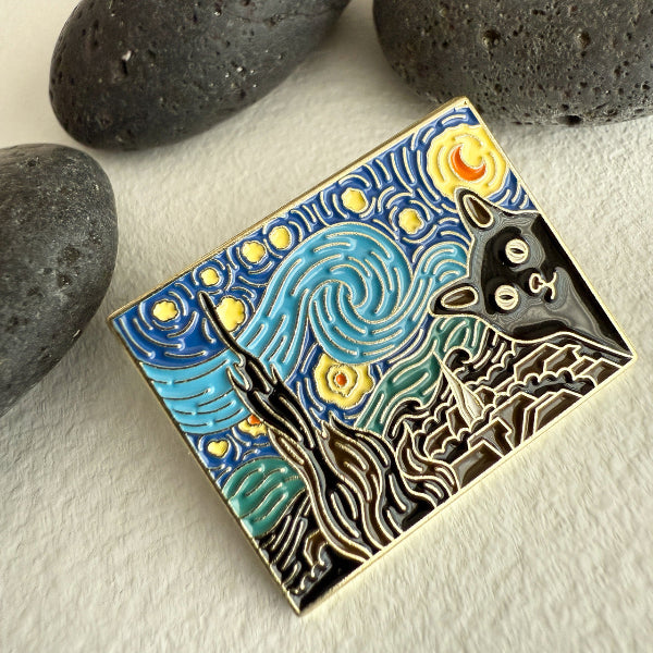 Remy Cat Starry Night Enamel Pin | Pika & Bear | boogie + birdie