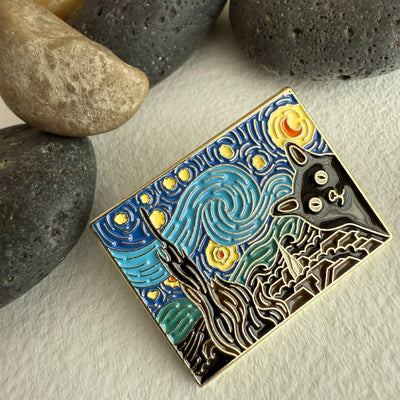 Remy Cat Starry Night Enamel Pin | Pika & Bear | boogie + birdie