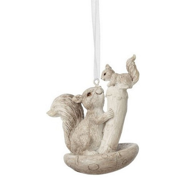 Squirrels with Mushrooms Resin Ornament - Pose 1 | Holiday | boogie + birdie