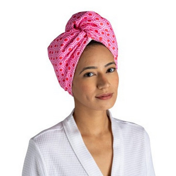 Retro Pink Turbo Hair Towel | Lemon Lavender | boogie + birdie