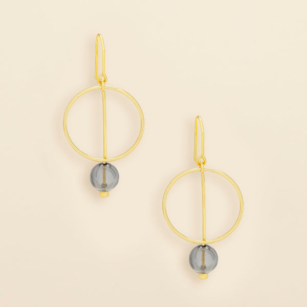 Refined Gold & Smoke Glass Drop Earrings | Scout | boogie + birdie