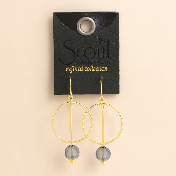 Refined Gold & Smoke Glass Drop Earrings | Scout | boogie + birdie