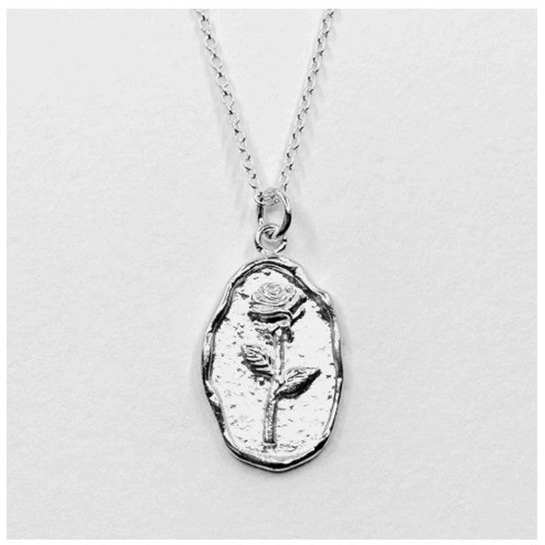Silver June Birth Month Flower Necklace | Rose | boogie + birdie