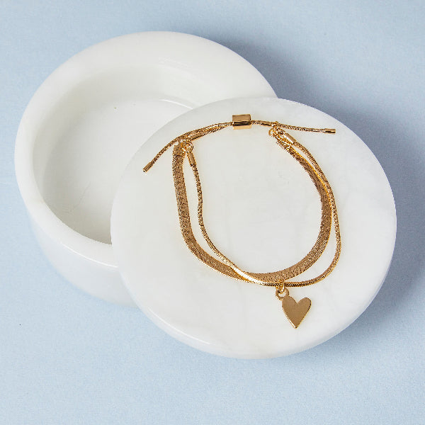 Gold Heart Rosie Adjustable Bracelet | Foxy Originals | boogie + birdie
