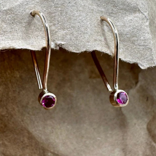 Ruby Goldfill Ear Pins