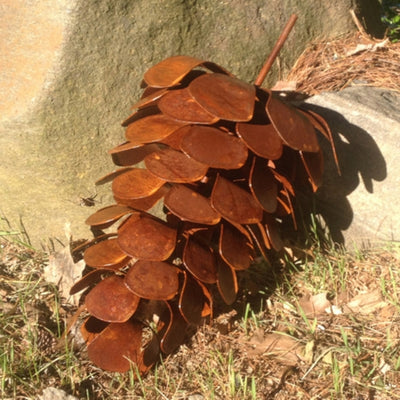 Rust Pinecone Metal Outdoor Decor | Northbound Elements | boogie + birdie