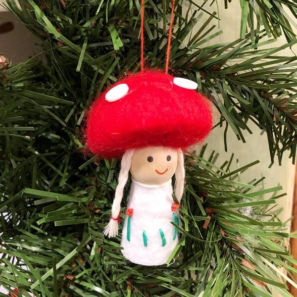 Mushroom Girl Felt Ornament | Holiday Decor | boogie + birdie

