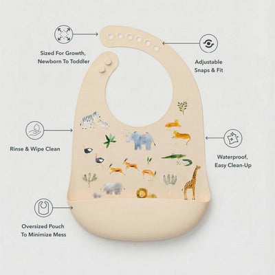 Safari Jungle Silicone Bib | Loulou Lollipop | boogie + birdie