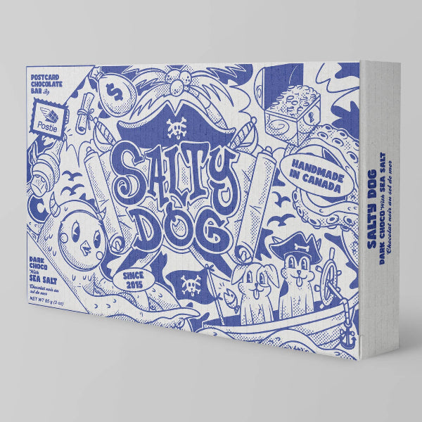 Salty Dog Vegan Dark Chocolate Postcard Bar | Postie | boogie + birdie