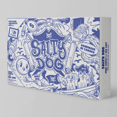 Salty Dog Vegan Dark Chocolate Postcard Bar | Postie | boogie + birdie