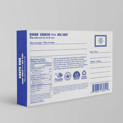 Salty Dog Vegan Dark Chocolate Postcard Bar | Postie | boogie + birdie